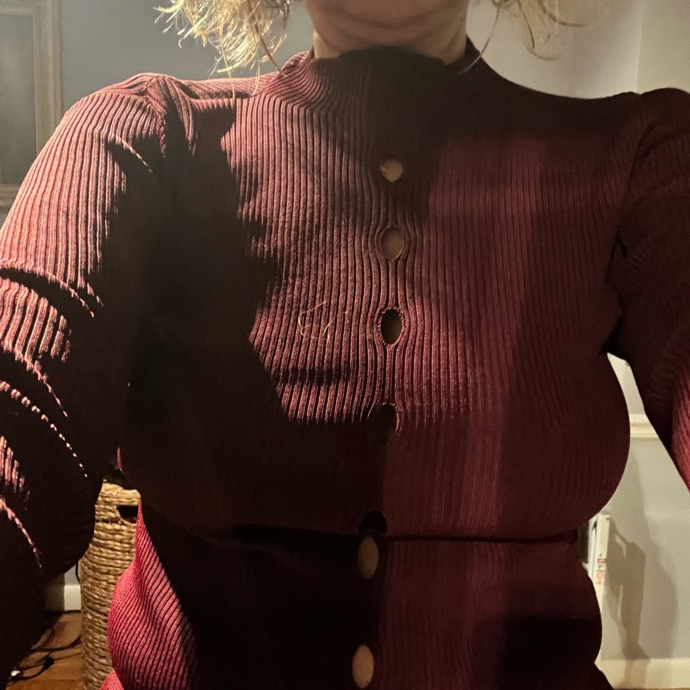 INTERMIX Burgundy Ribbed sweater - Picture 6 of 6